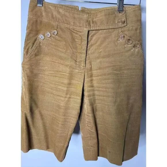 Vintage Cynthia Steffe Womens Tan Corduroy Blazer Matching Shorts Set - Size 2 - Picture 7 of 12